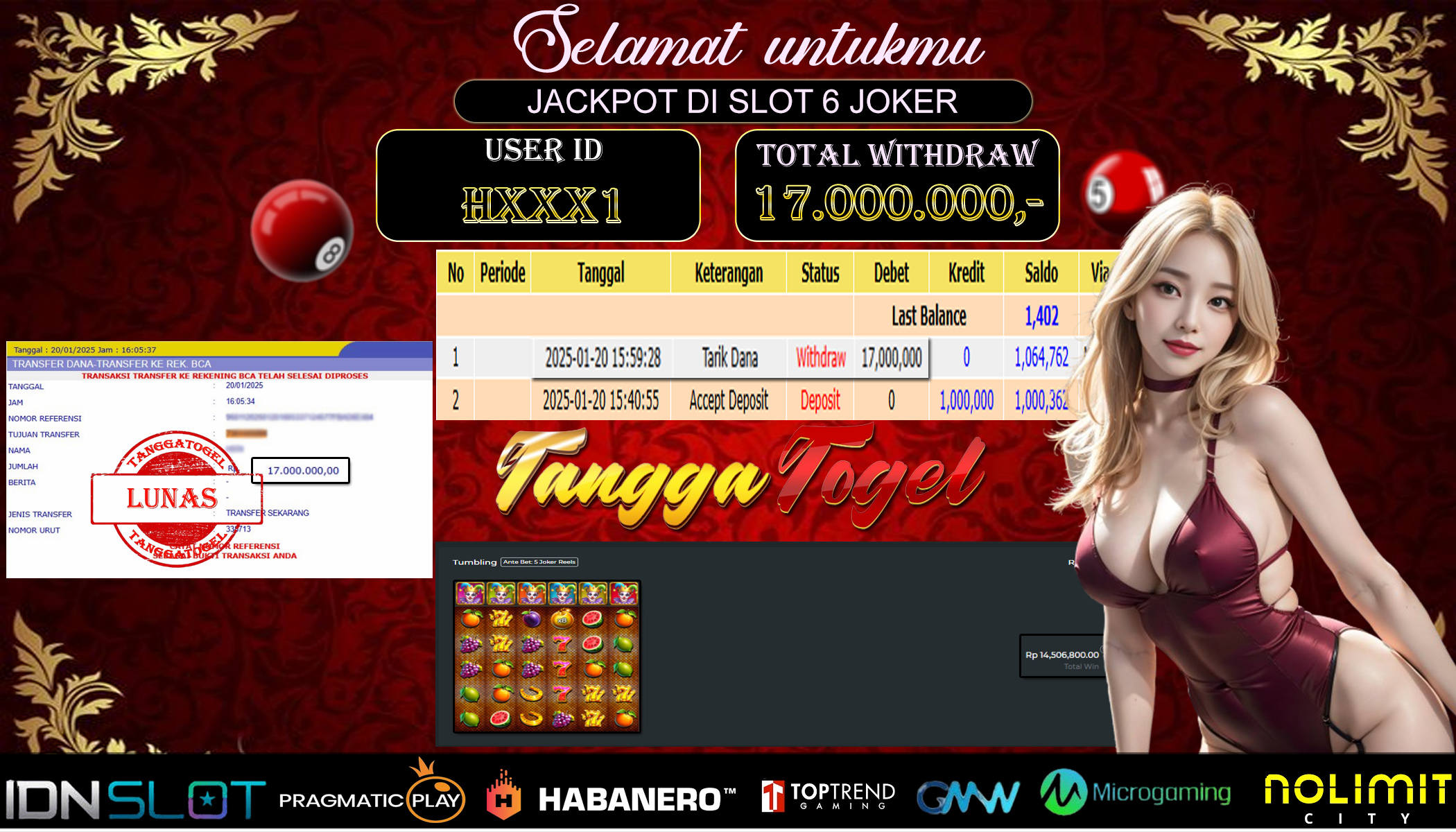 Tanggatogel Bukti Jackpot Slot