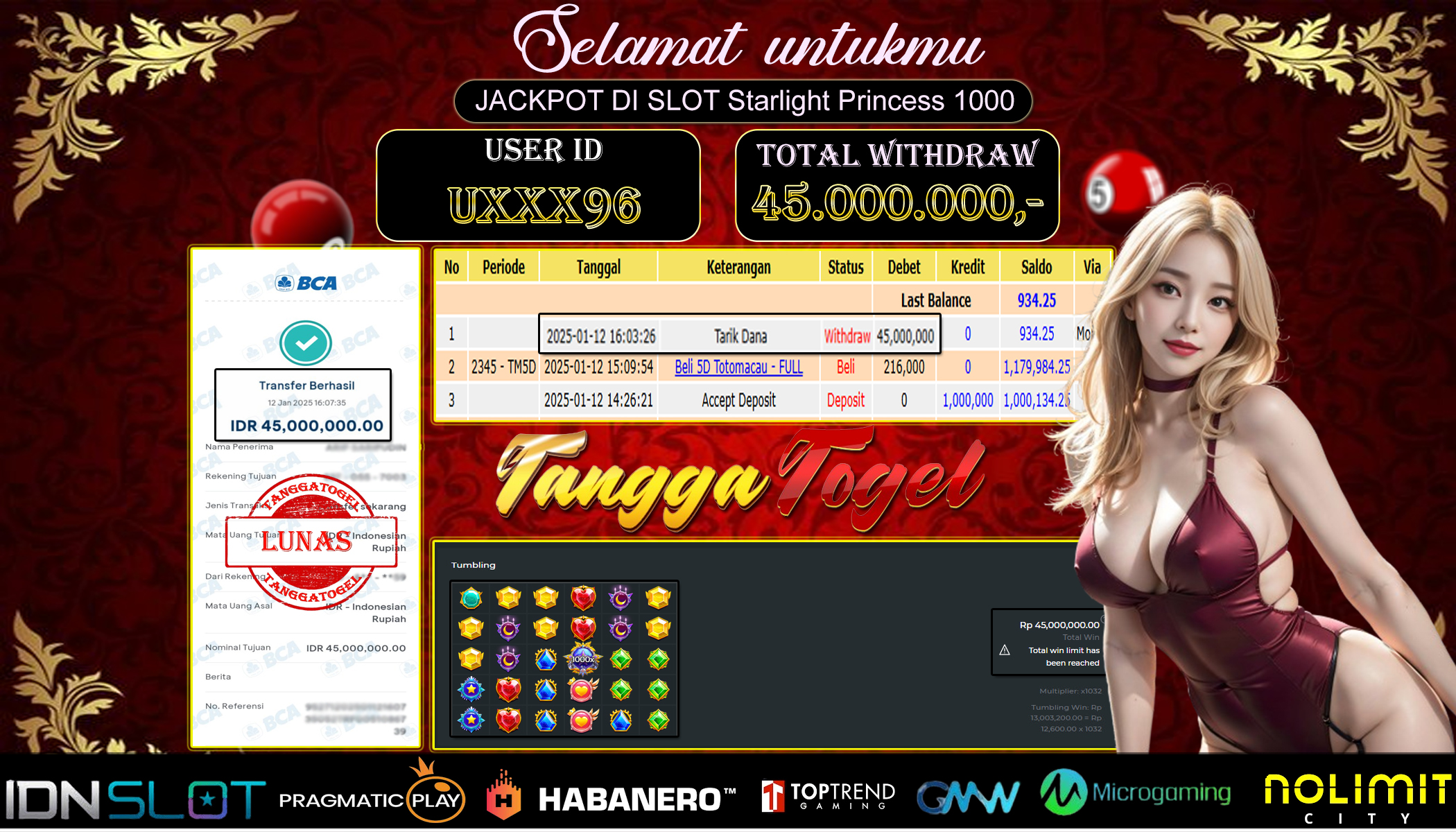 Tanggatogel Bukti Jackpot Slot