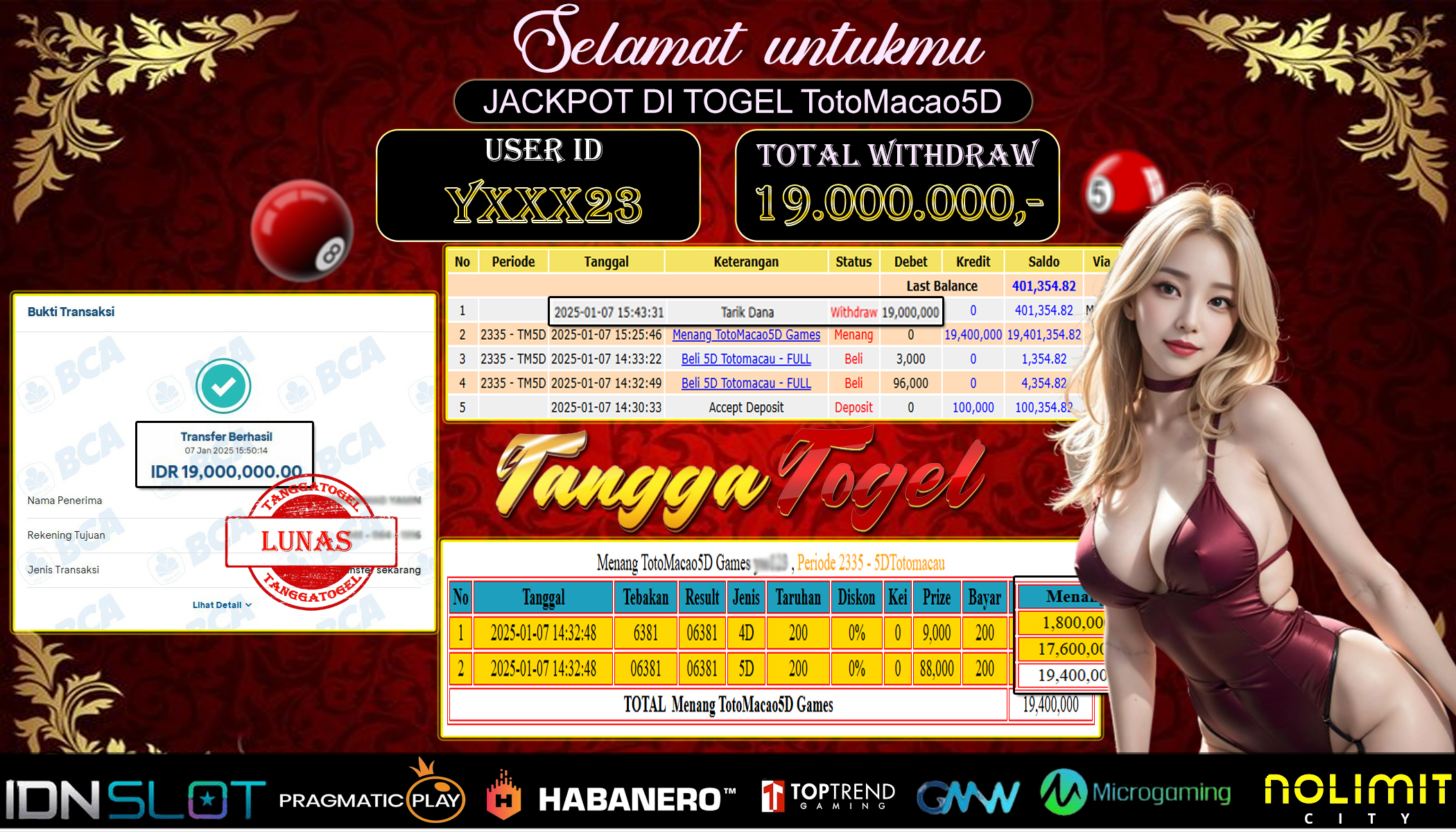 Tanggatogel Bukti Jackpot Togel