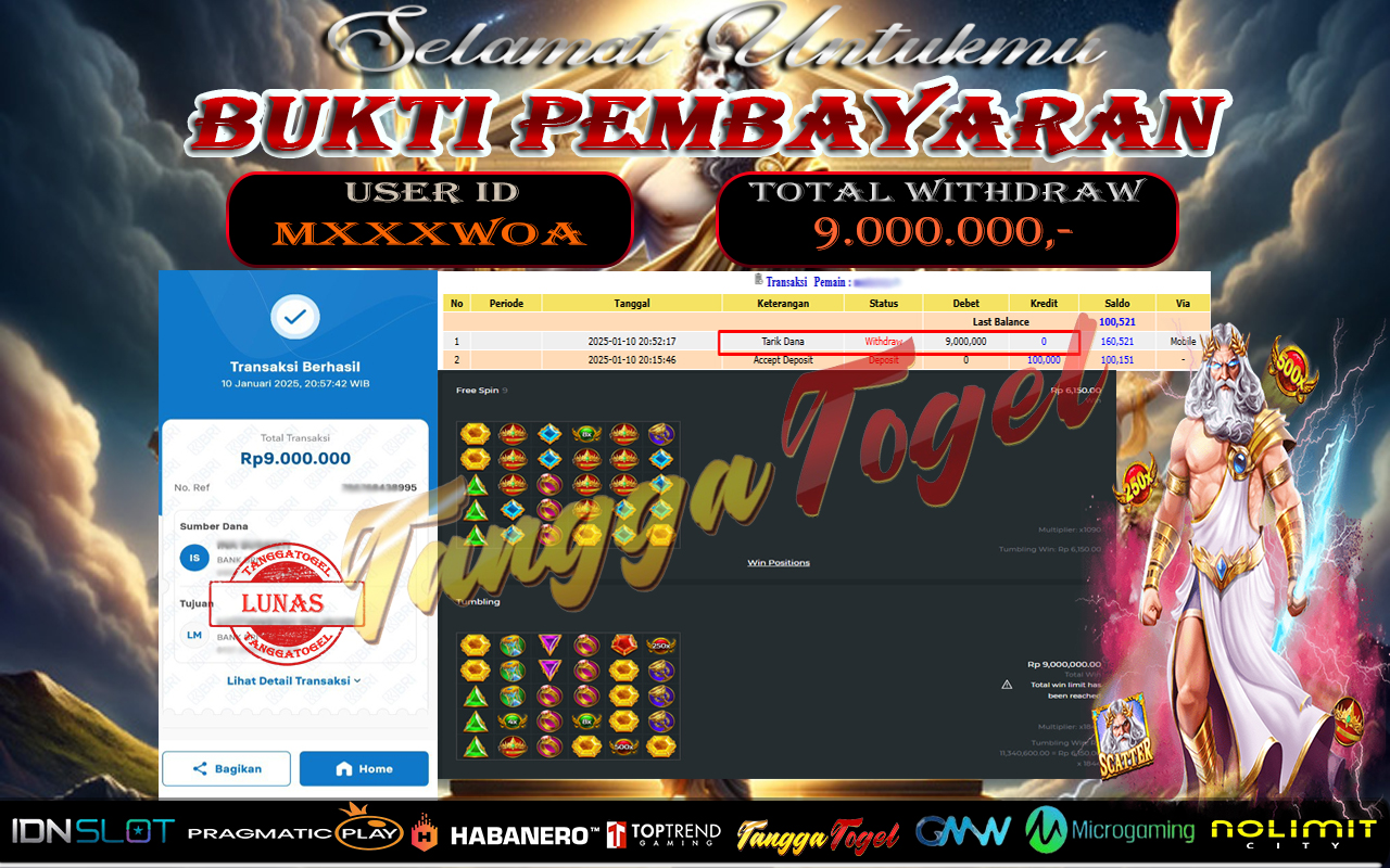 Tanggatogel Bukti Jackpot Slot