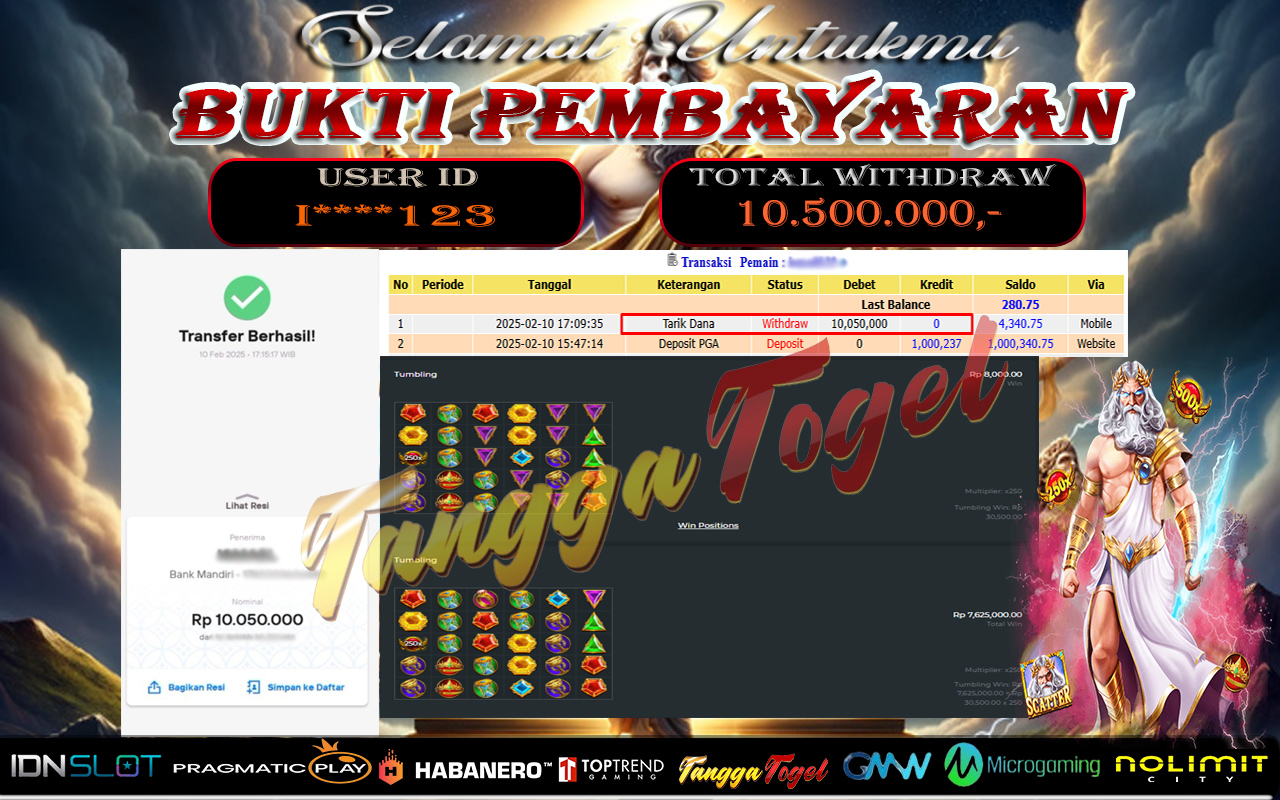 Tanggatogel Bukti Jackpot Slot